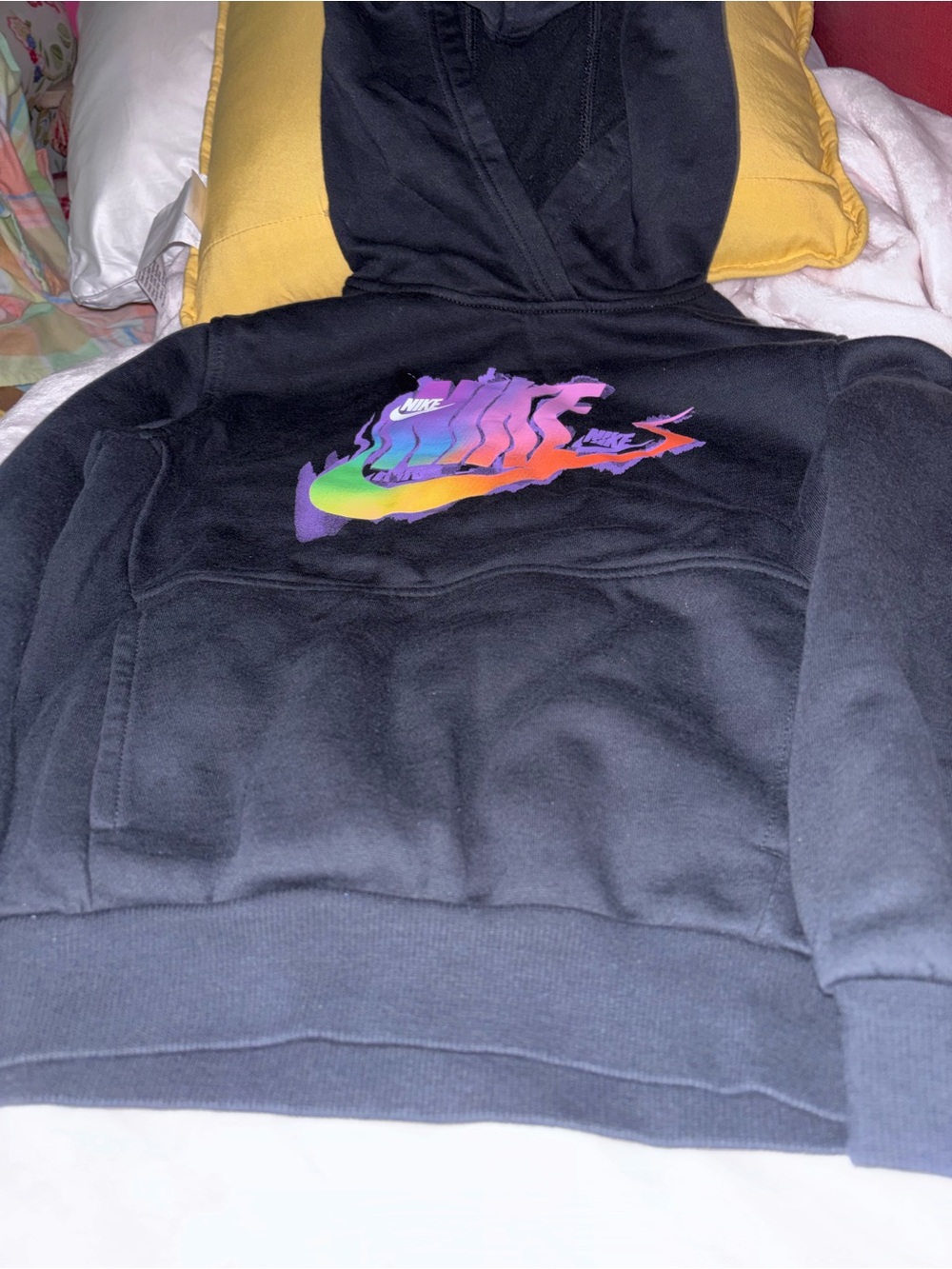 Nike Black Pullover Hoodie with White Logo Tag